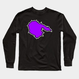 Hornby Island in a Sharp Purple Colour - Violet Silhouette - Hornby Island Long Sleeve T-Shirt